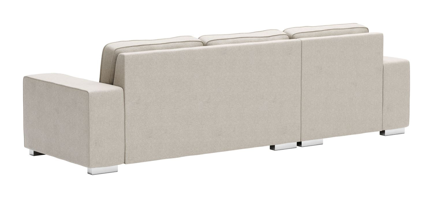 Algarve Linen Look Sectional with Reversible Chaise - Beige