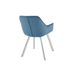 Ayami Dining Arm Chair - Blue, Chrome