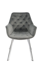 Ayami Dining Arm Chair - Grey, Chrome