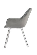 Ayami Dining Arm Chair - Grey, Chrome
