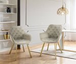 Ayami Dining Arm Chair - Beige, Gold