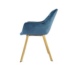 Ayami Dining Arm Chair - Blue, Gold