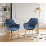 Ayami Dining Arm Chair - Blue, Gold