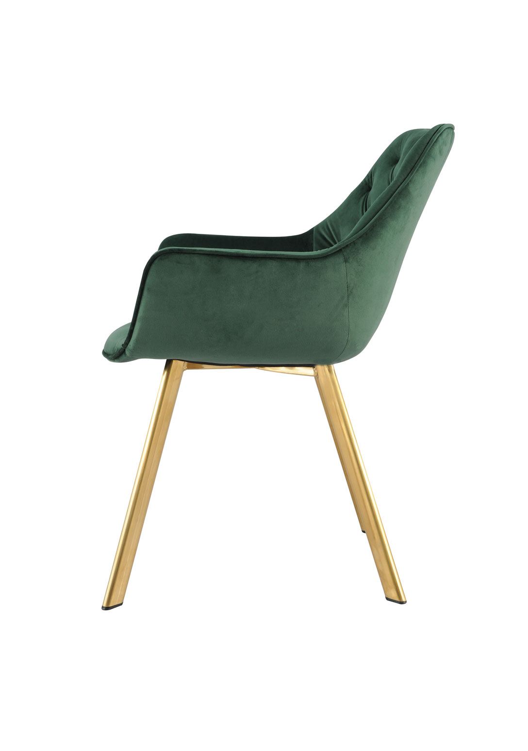 Ayami Dining Arm Chair - Green, Gold