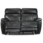 Stallion Dual Power Reclining Leather Loveseat - Midnight Black