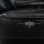 Stallion Dual Power Reclining Leather Sofa, Loveseat and Chair Set - Midnight Black