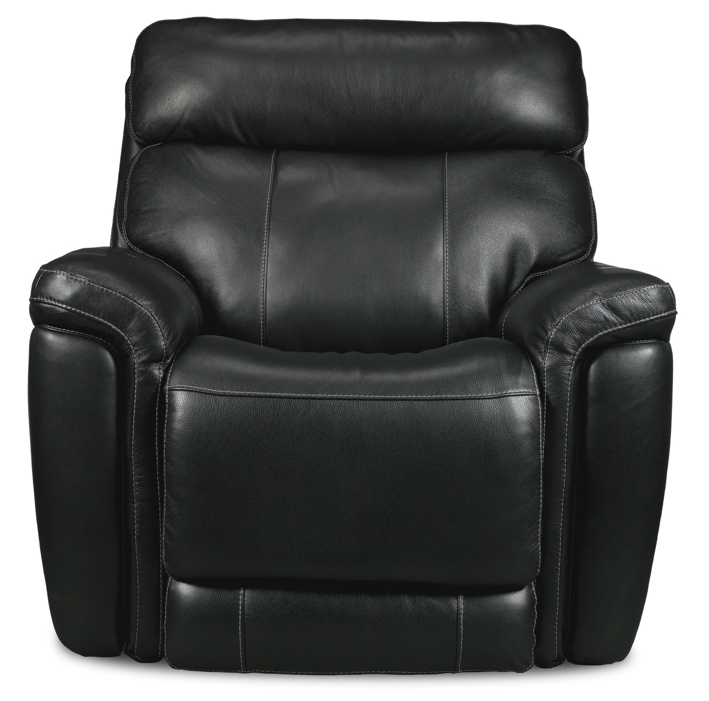 Stallion Dual Power Leather Recliner - Midnight Black