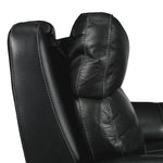 Stallion Dual Power Reclining Leather Sofa - Midnight Black