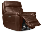 Stallion Dual Power Reclining Sofa, Loveseat and Chair Set - Chestnut