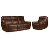 Stallion Dual Power Reclining Sofa and Chair Set - Chestnut