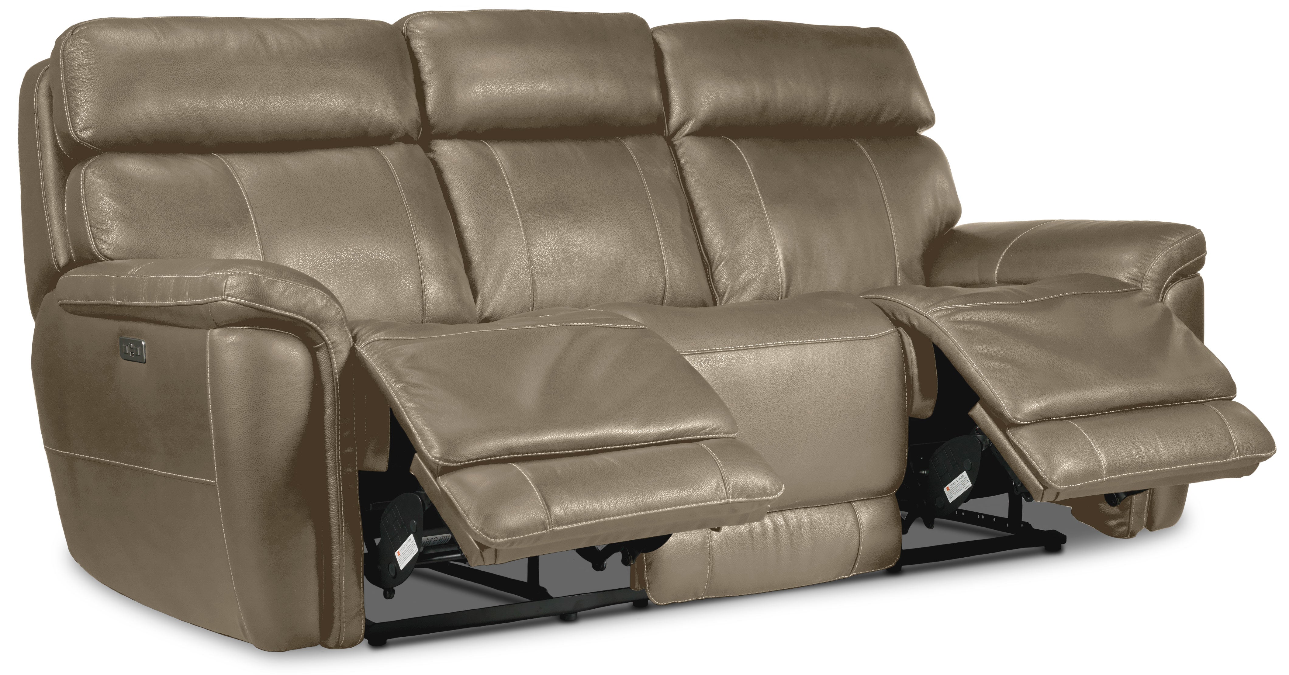 Stallion Dual Power Reclining Sofa and Loveseat Set - Pebble