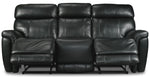 Stallion Dual Power Reclining Leather Sofa - Midnight Black