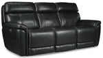 Stallion Dual Power Reclining Leather Sofa - Midnight Black