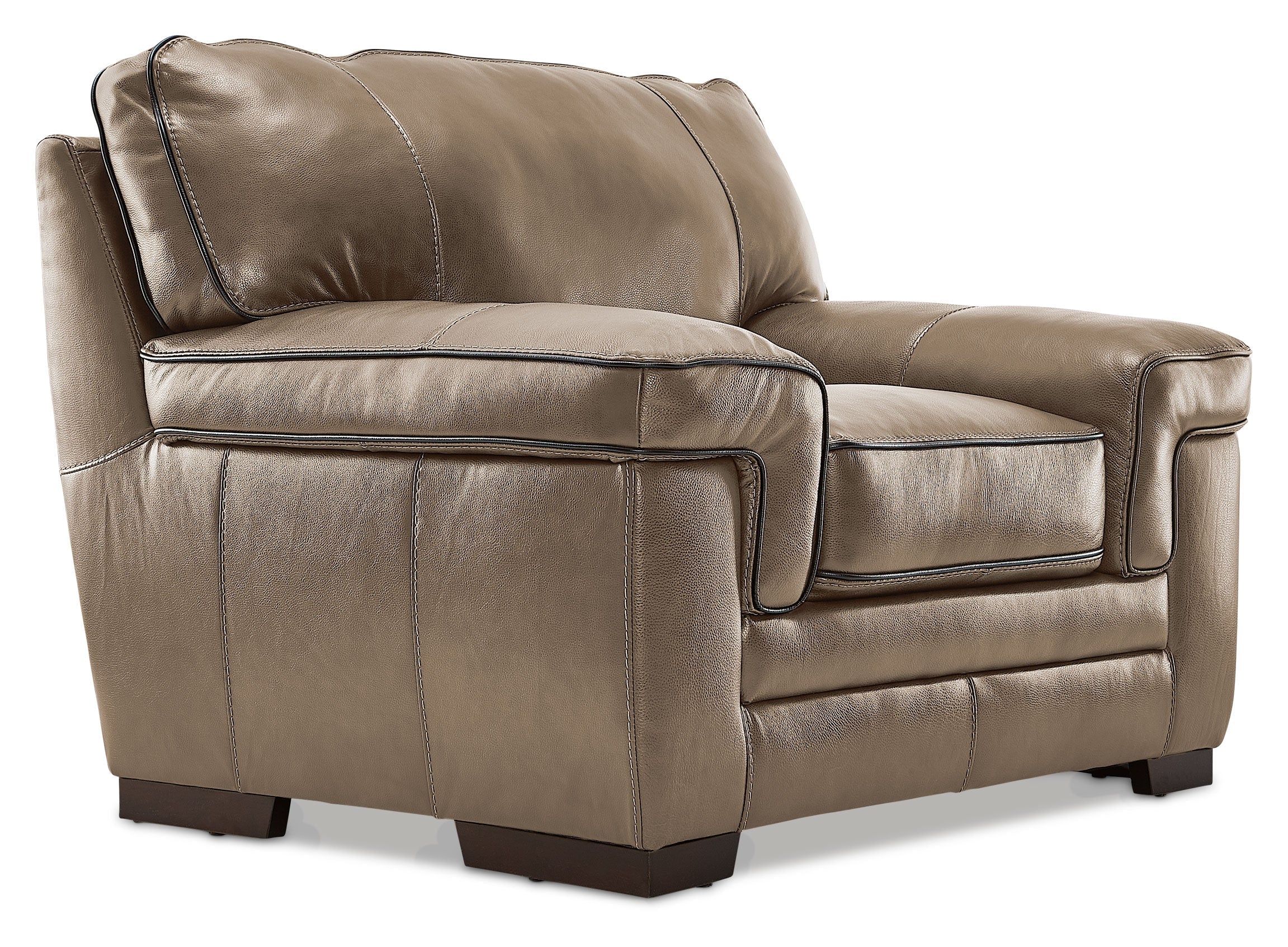 Stampede 2 Pc. Leather Living Room Package w/ Chair - Buff