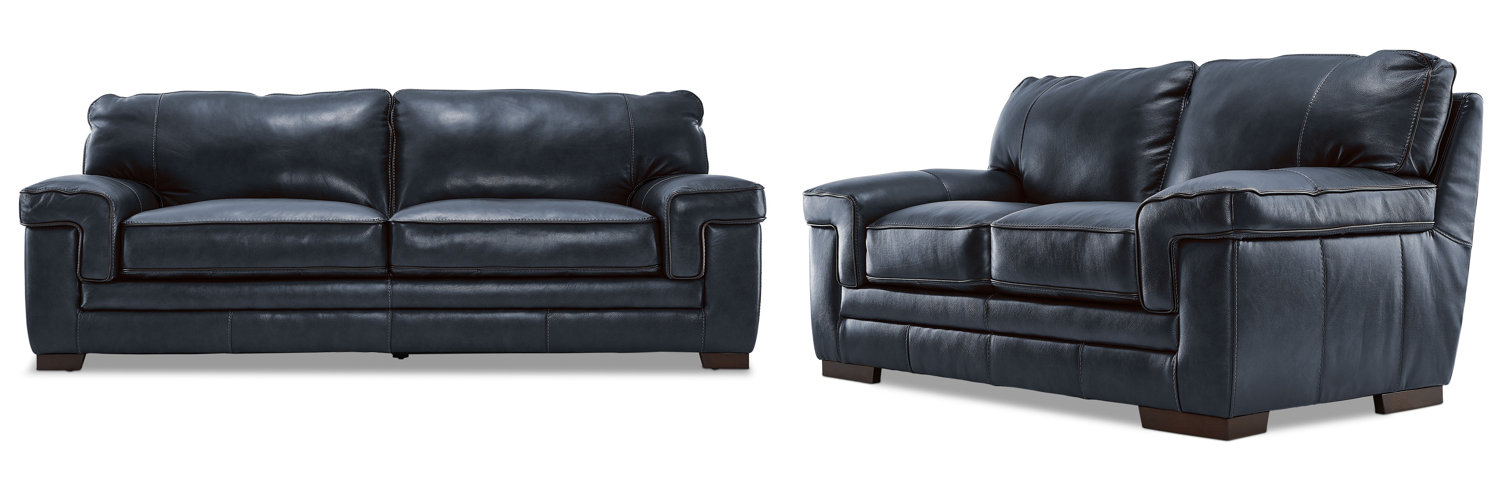 Stampede 2 Pc. Living Room Package w/ Loveseat - Cobalt