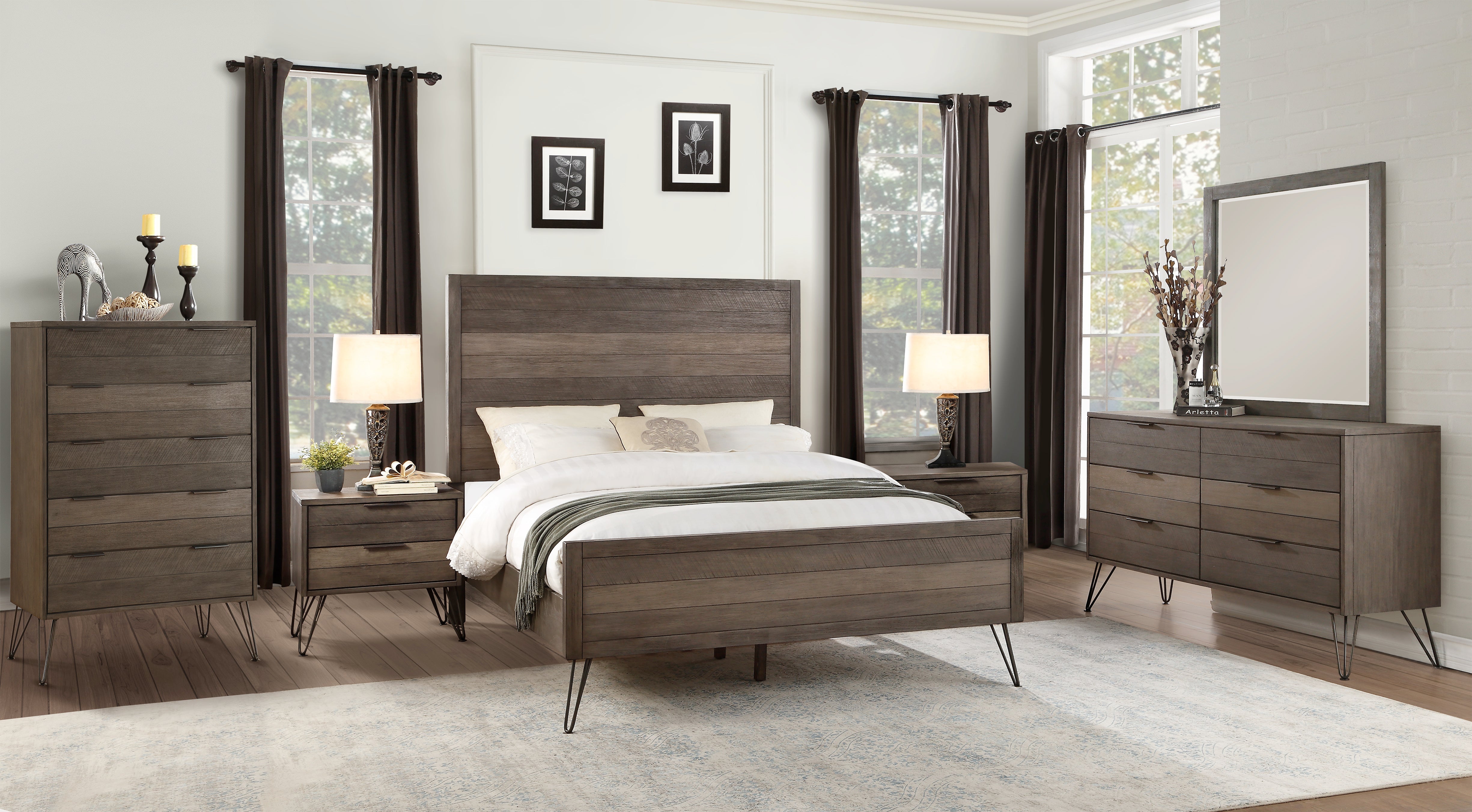 Haley 6-Piece King Bedroom Set - Grey