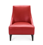 Marquise Leather Slipper Chair - Red