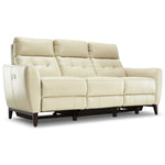 Wexner Dual Power Reclining Leather Sofa - Colby Stone