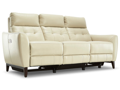 Wexner Dual Power Reclining Leather Sofa - Colby Stone