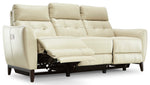 Wexner Dual Power Reclining Leather Sofa, Loveseat and Chair Set - Colby Stone