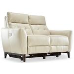 Wexner Dual Power Reclining Leather Loveseat - Colby Stone