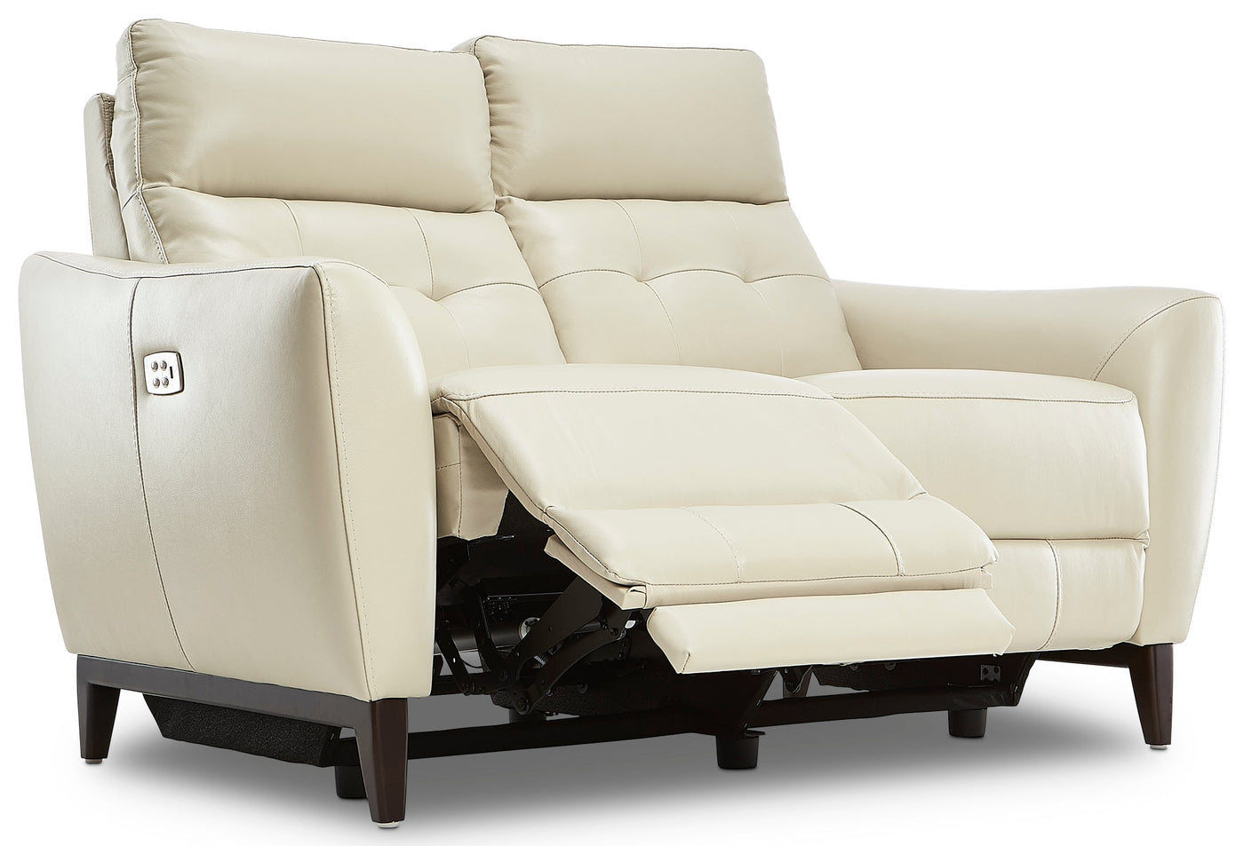 Wexner Dual Power Reclining Leather Sofa and Loveseat Set - Colby Stone