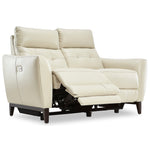 Wexner Dual Power Reclining Leather Loveseat - Colby Stone