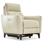 Wexner Dual Power Leather Recliner - Colby Stone