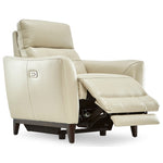 Wexner Dual Power Leather Recliner - Colby Stone