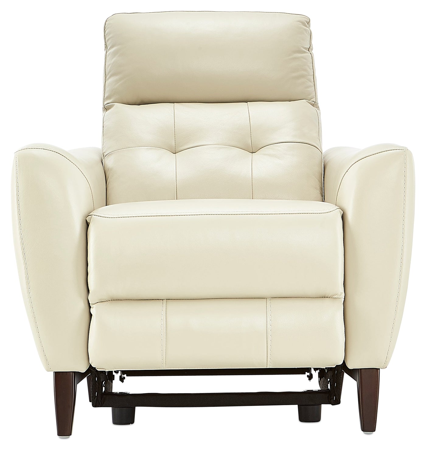 Wexner Dual Power Leather Recliner - Colby Stone