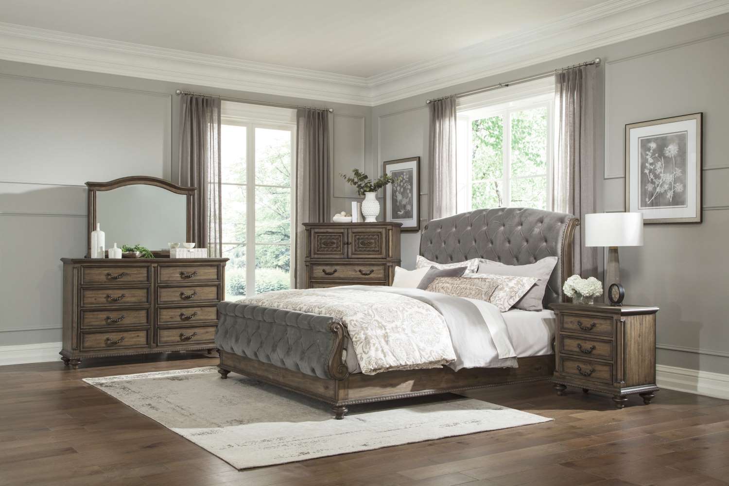 Rachelle 3-Piece Queen Bed - Pecan