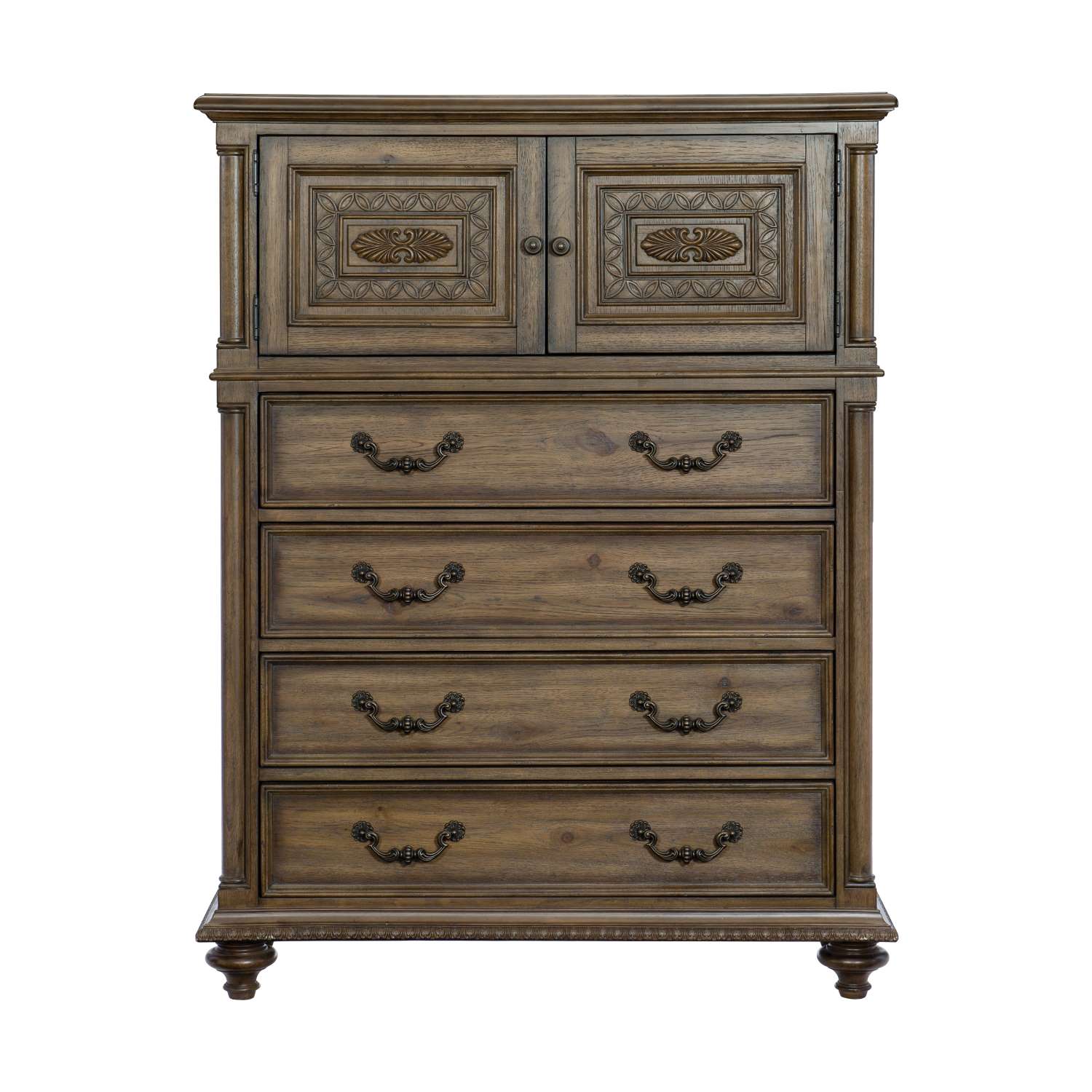 Rachelle 5-Piece Queen Bedroom Package - Pecan