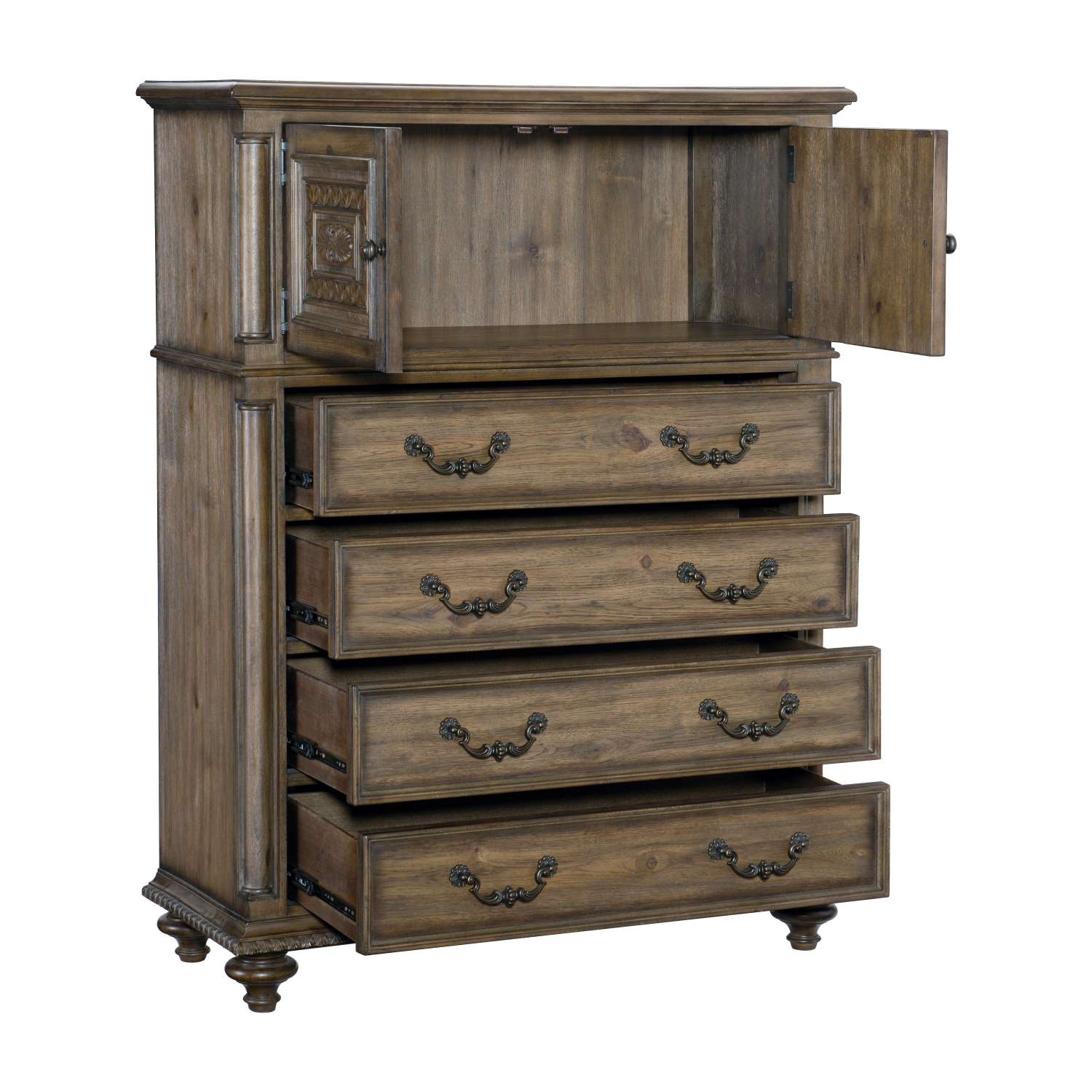 Rachelle 5-Piece Queen Bedroom Package - Pecan