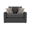 Harper Twin Sofa Bed with Memory Foam Mattress - Charcoal