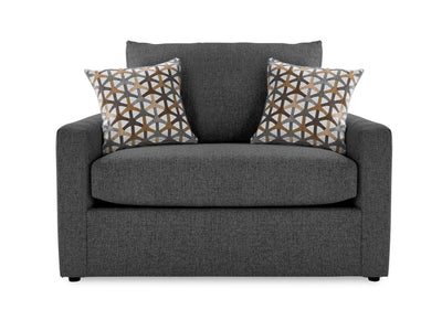 Harper Twin Sofa Bed with Memory Foam Mattress - Charcoal