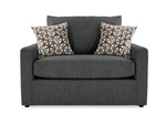 Harper Twin Sofa Bed with Memory Foam Mattress - Charcoal