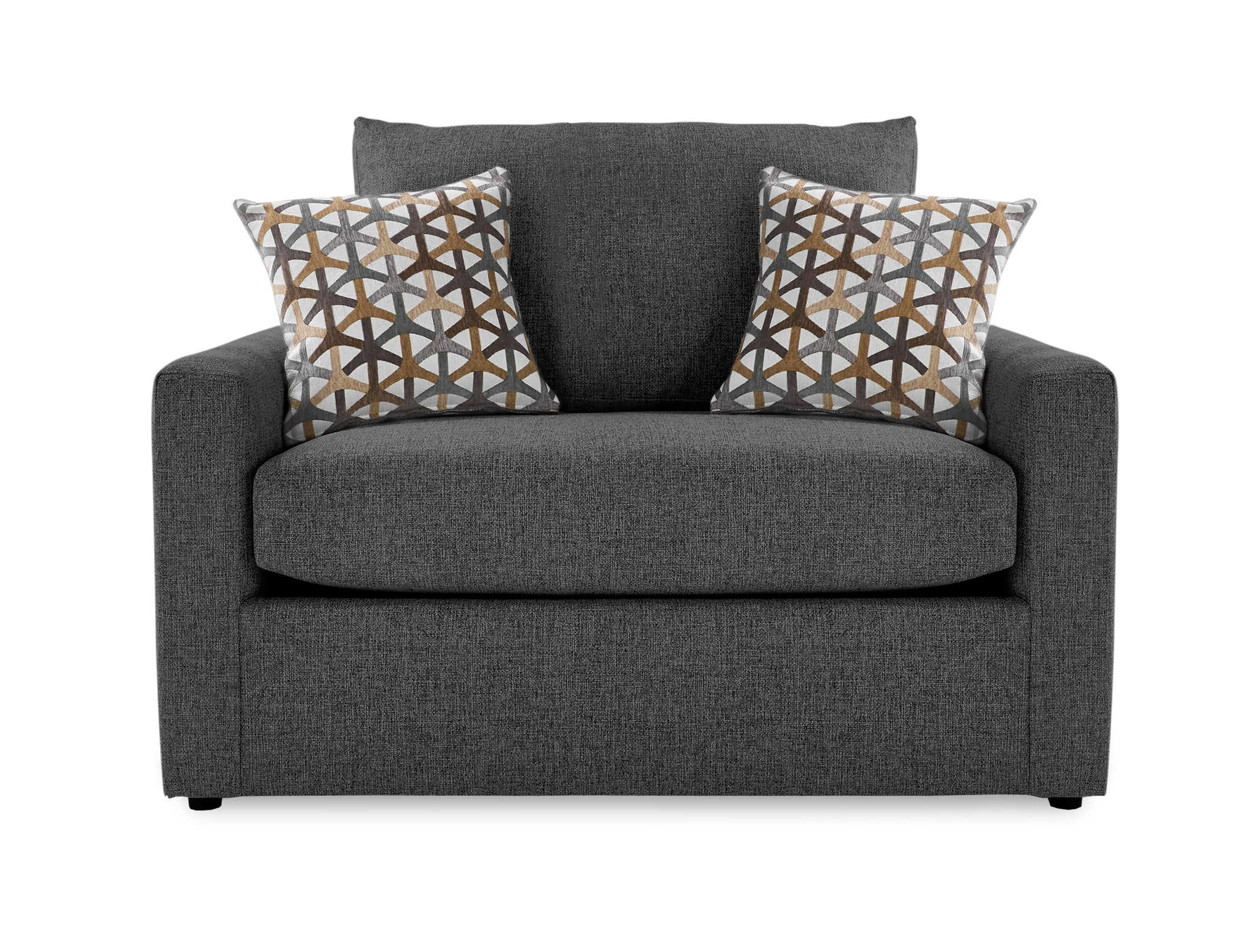 Harper Twin Sofa Bed with Memory Foam Mattress - Charcoal