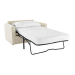 Harper Twin Sofa Bed with Memory Foam Mattress - Cream