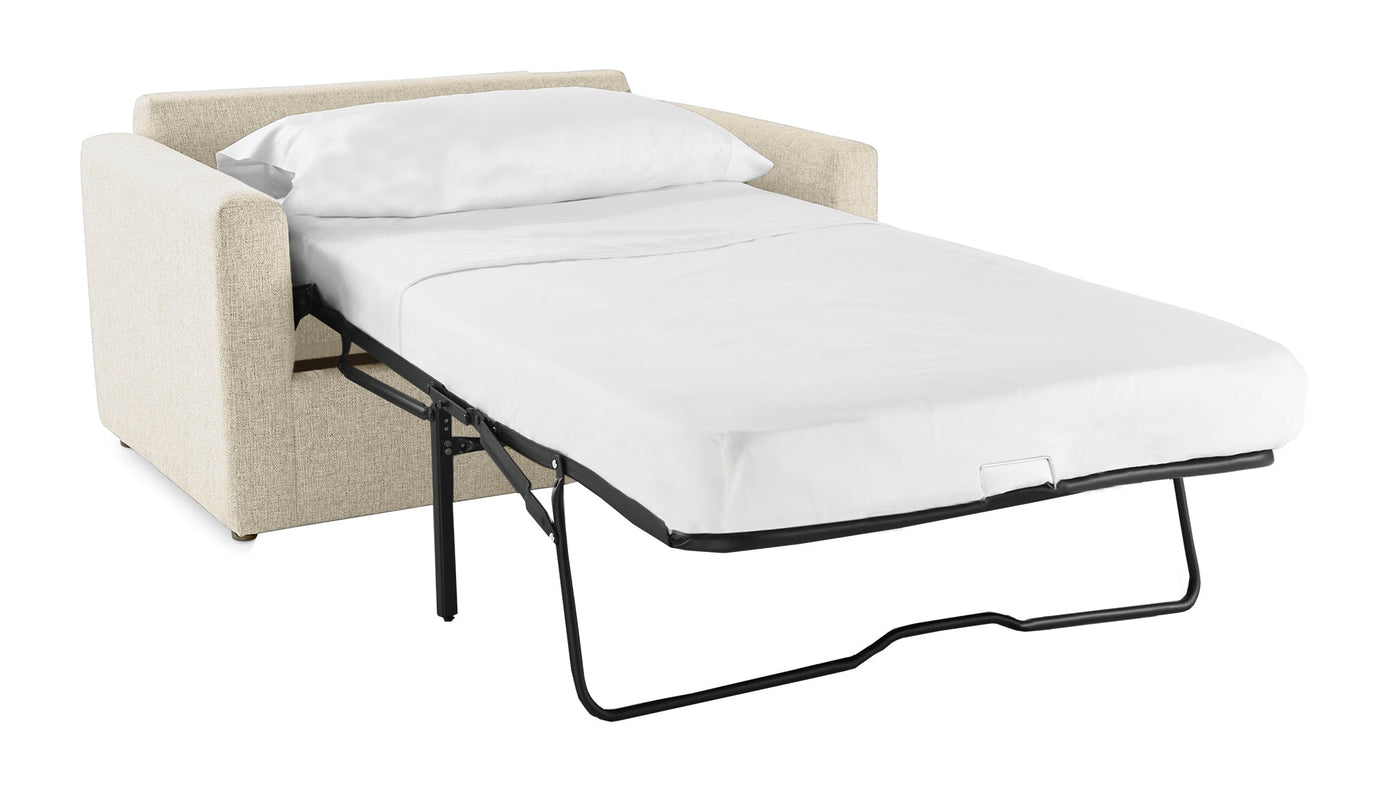 Harper Twin Sofa Bed with Memory Foam Mattress - Cream
