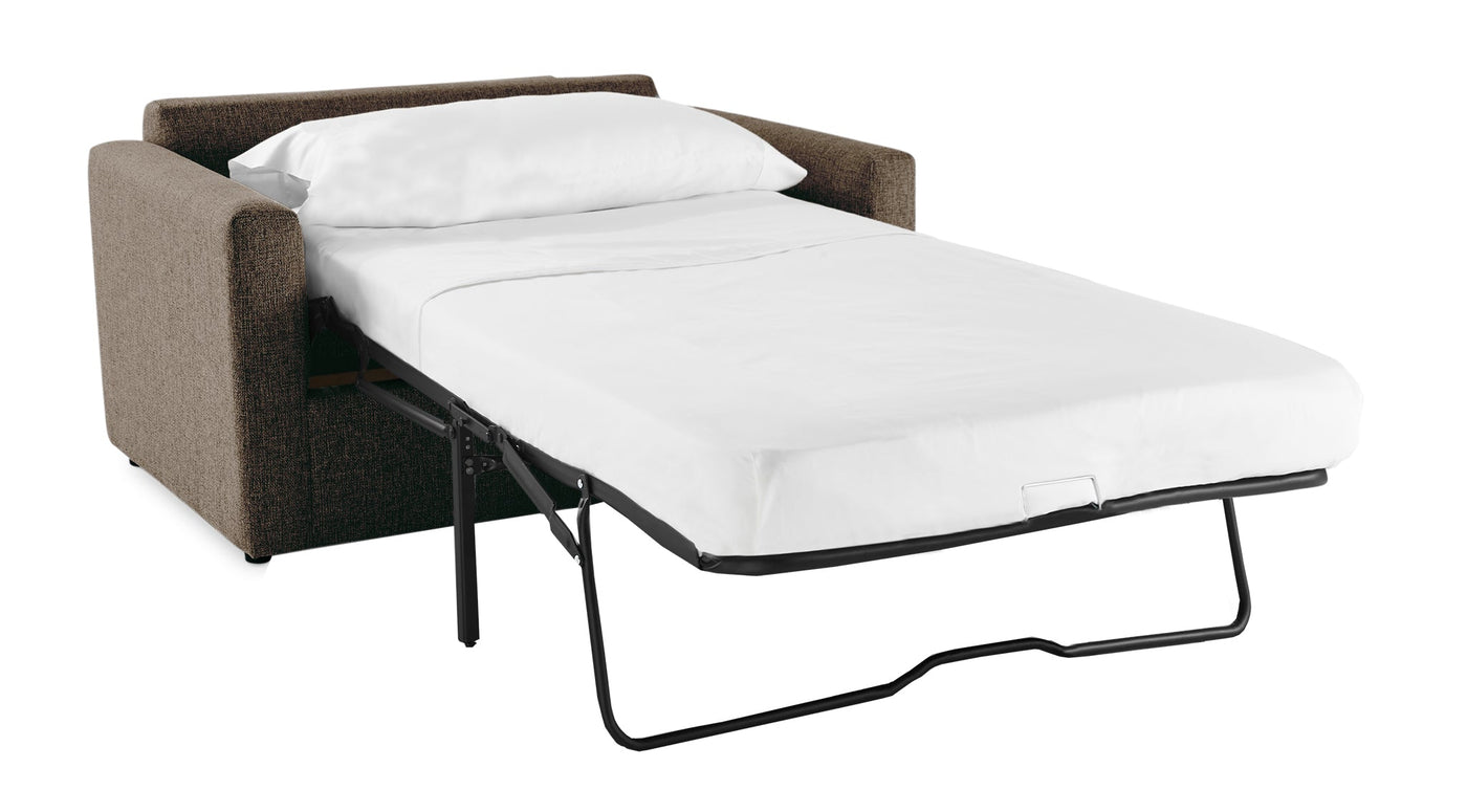 Harper Twin Sofa Bed with Memory Foam Mattress - Brown