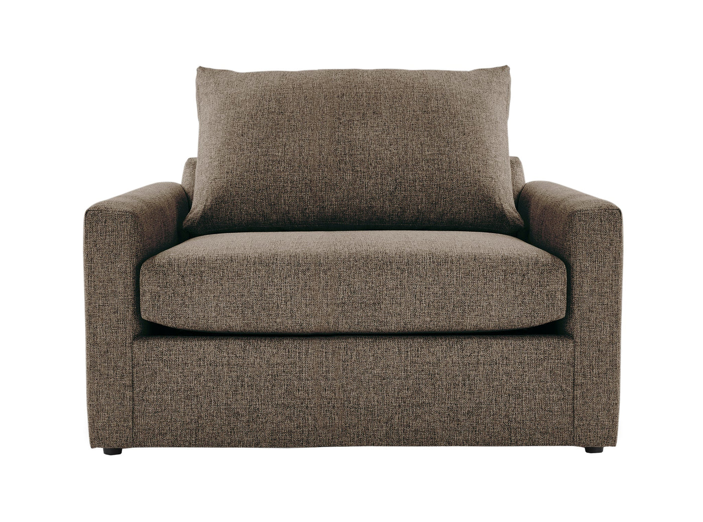 Harper Twin Sofa Bed with Memory Foam Mattress - Brown