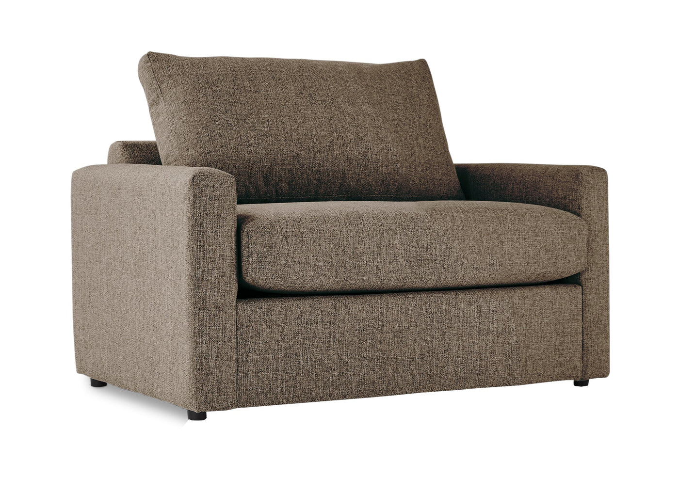 Harper Twin Sofa Bed with Memory Foam Mattress - Brown