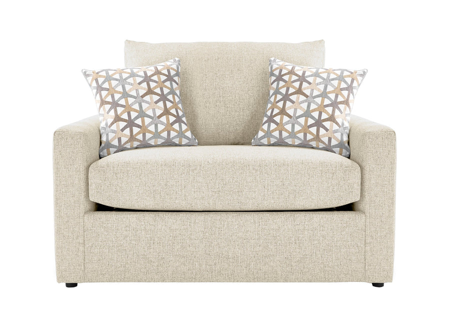 Harper Twin Sofa Bed with Memory Foam Mattress - Cream