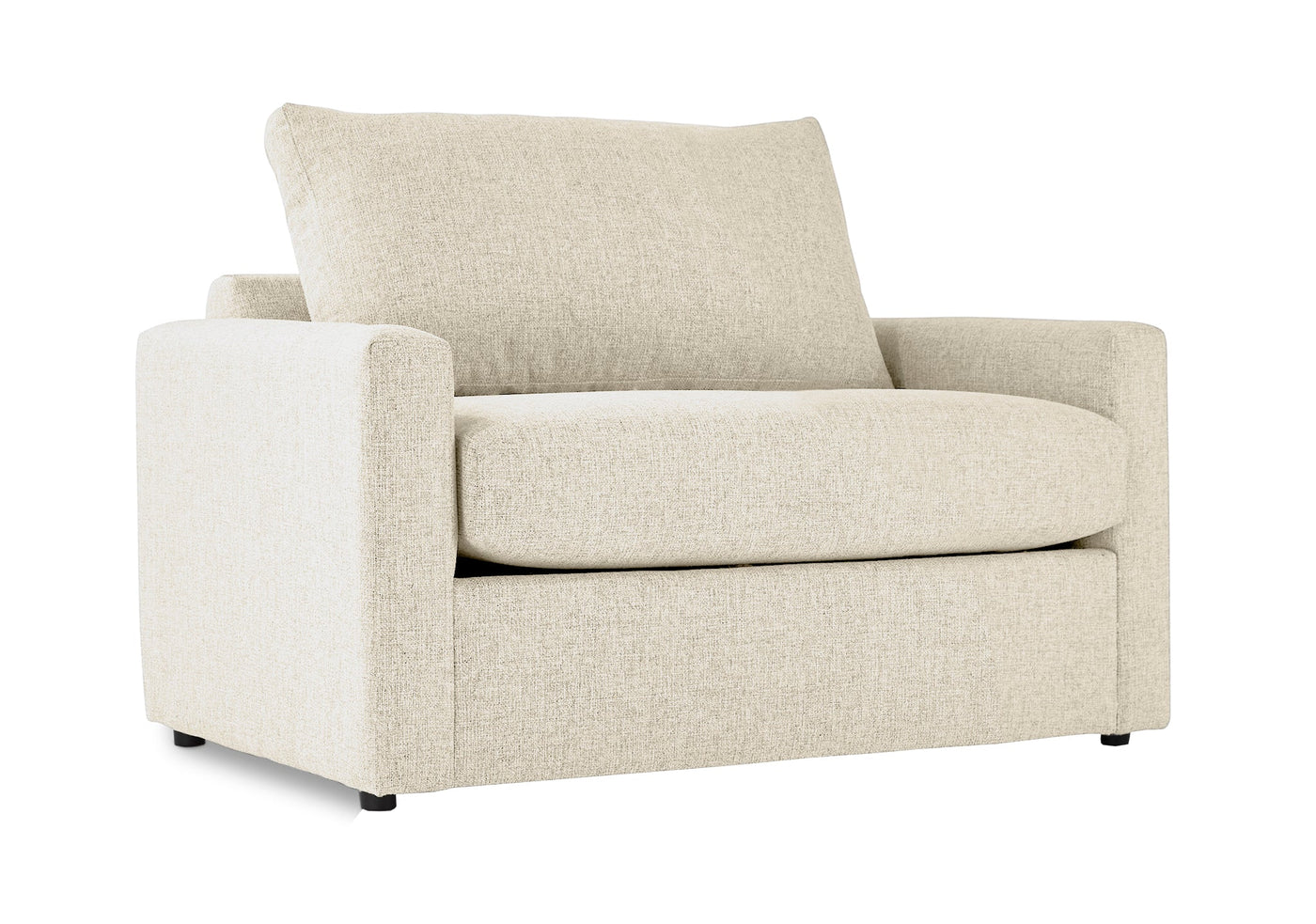 Harper Twin Sofa Bed with Memory Foam Mattress - Cream