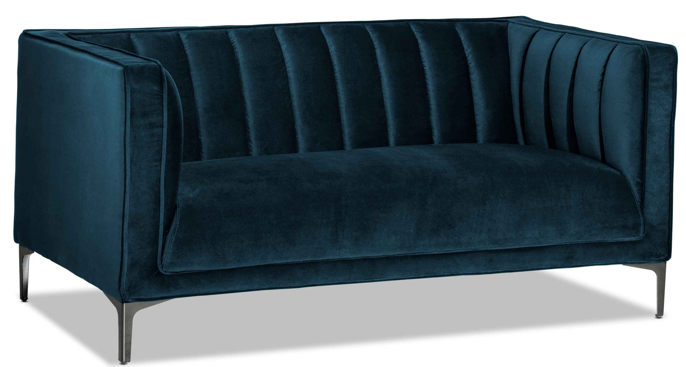 Celina Sofa and Loveseat Set - Blue