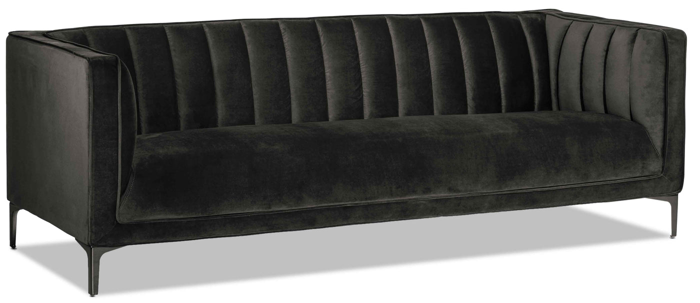 Celina Sofa and Loveseat Set - Dark Grey