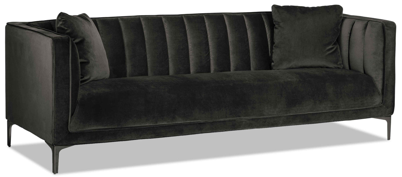 Celina Sofa and Loveseat Set - Dark Grey