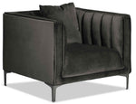 Celina Sofa and Chair Set - Dark Grey