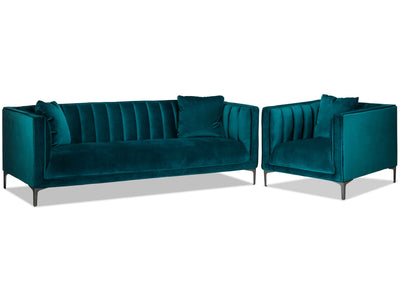 Celina Sofa and Chair Set - Green