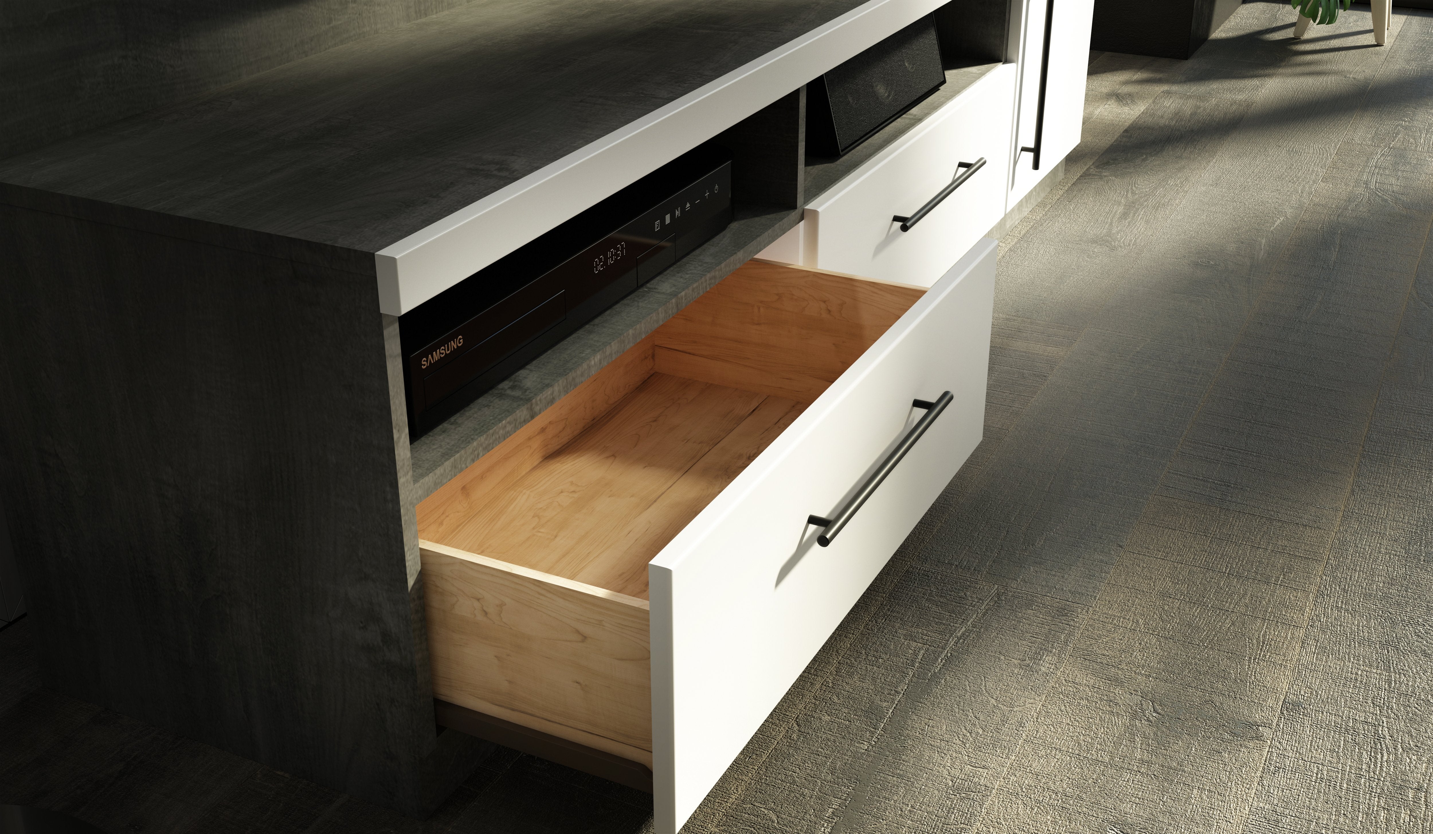 Joshua TV Stand - White/Grey